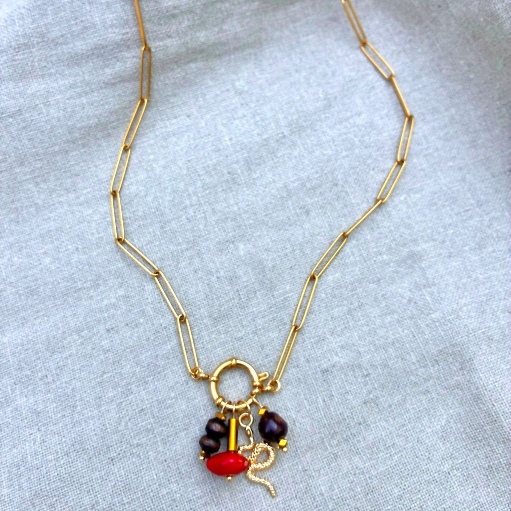 colar charms sementes